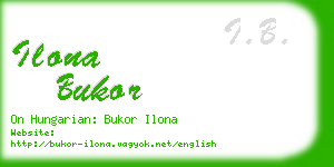 ilona bukor business card